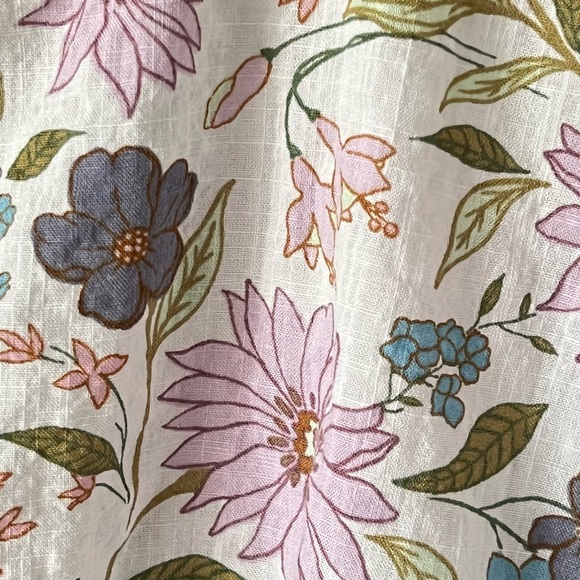 ANA A New Approach Boho Peasant Top Retro Multicolor Floral Blouse Size Large - Picture 2 of 13